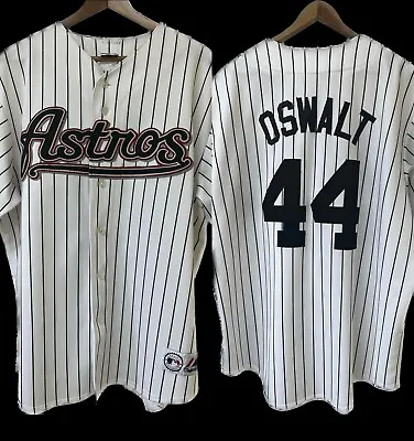 VERY RARE Authentic Roy Oswalt Houston Astros Jersey White W/ Blk Pinstripes XL • $279.99