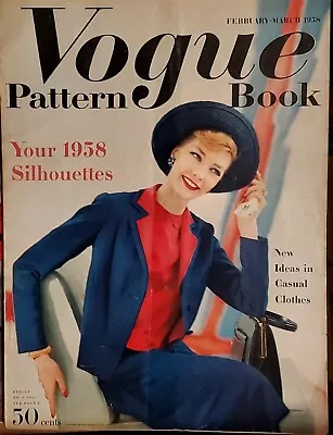 Vintage VOGUE PATTERN BOOK / Magazine Feb - March 1958 Vol. 32 No. 4 • $54.99
