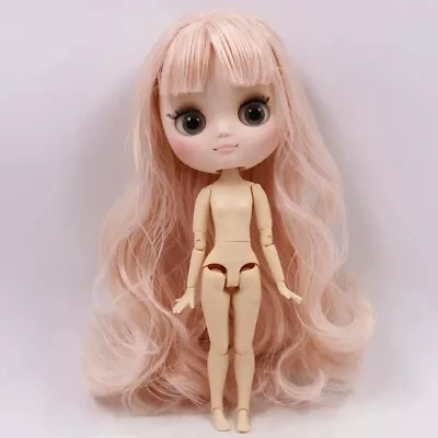 Blythe Doll Middie Matte Face Nude Joint Body Pink Hair BJD Interactive Toy Gift • $49.50