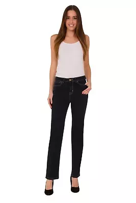 Ex M&S Denim Cotton Jeans Womens Roma Rise Straight Leg Denim Cotton Per Una • £18.99