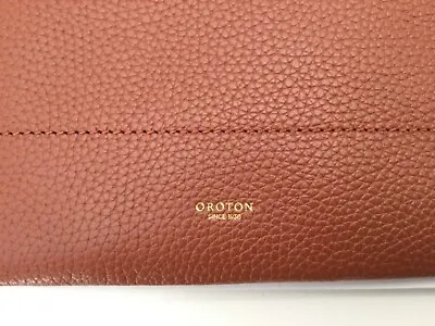 $170 • Buy Womens Tan Leather Oroton Avalon Gold Chain Crossbody Foldover Handbag Bag Tan