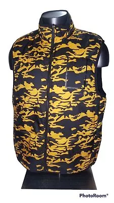 PUMA WINTER VEST JACKET BLACK ORANGE CAMO PRINT SZ XL 56457020 $90 Snow Gilet • $52.79