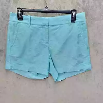 J Crew Shorts Womens 2 City Fit Flat Front 4  Inseam Mid-Rise 100% Cotton Blue • $12.99