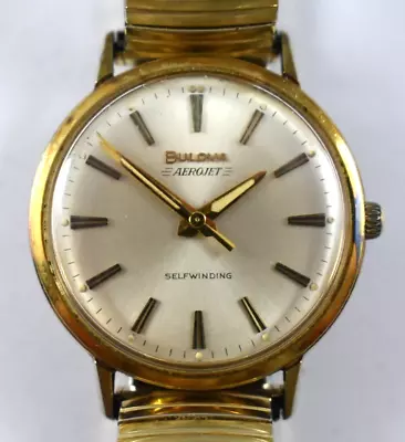 Vintage 1967 M7 Bulova Aerojet Selfwinding 34mm Case Wrist Watch Runs Lot.ec • $63