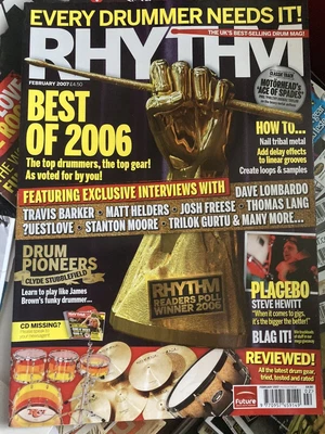 £0.99 • Buy Rhythm Magazine  February 2007 Best Of 2006 , Travis Barker,dave Lombardo  No Cd