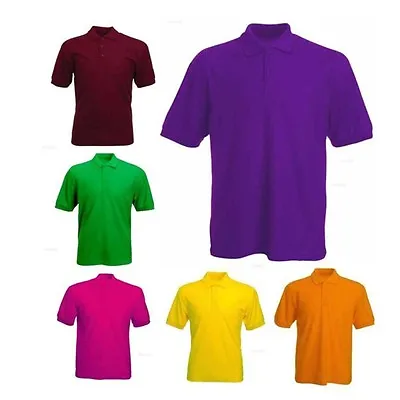 Mens Classic Pique Polo T Shirt Size XS To 4XL For CASUAL SPORTS WORK LEISURE  • £9.95