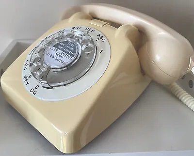 Original Vintage Retro 1960's GPO 706 Rotary Dial Ivory Telephone *Restored* • £34.99