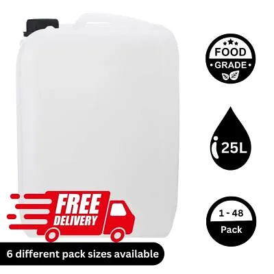 25l Litre Plastic Water Container Jerrycan Jerrican Carrier Food Drum W/lids • £369.99