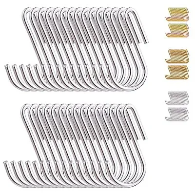 30 Pack Stainless Steel S-Shaped Hanging Hooks For Pots Pans Cups Clothes Plants • $12.25