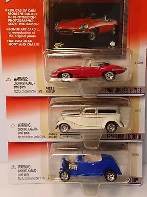 Johnny Lightning  *Photodesign 3 Car Set* - Art Cars - Ford Jaguar  New On Card • $7.50