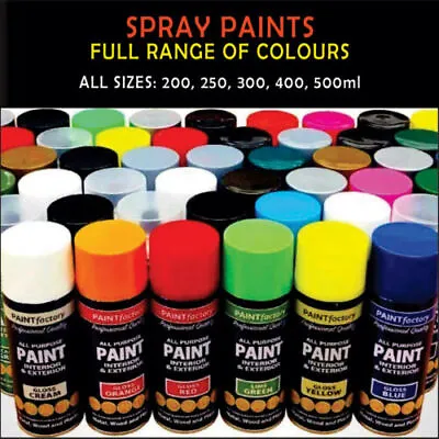 £6.49 • Buy All-Purpose Aerosol Spray Paint Matt Gloss Satin Primer Metal Wood Plastic -B0