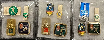 Vintage 1980 Summer Olympic Russian Pins Lot Of 12 Running Archery Soccer • $50