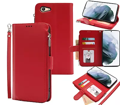 Oppo A59 F1s Full Grain Finish Wallet Case Zipper & Wrist Strap • $9.45