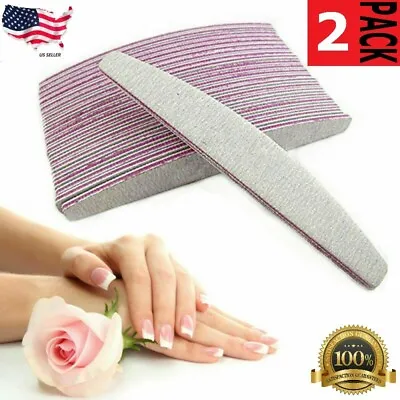 2x Professional Acrylic Nail File 100/180 Grit Zebra Sanding Files HOT SALE • $3.49