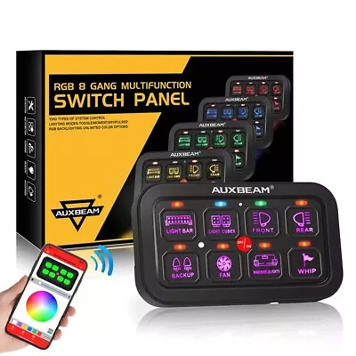 Auxbeam 6/8 Gang Switch Panel For Car Pickup Truck Jeep Boat UTV SUV ATV Marine • $153.99