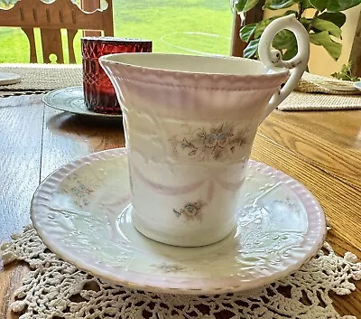 Antique Ornate Mustache Cup And Saucer • $15