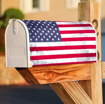 American Flag Mailbox Cover 21x18in With Buckle Distressed NEW • $6.99