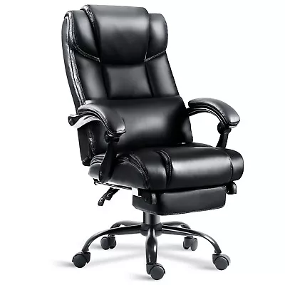 Executive Office Chair Leather Computer Desk Chair Swivel Recliner Gaming Chair • £82.99