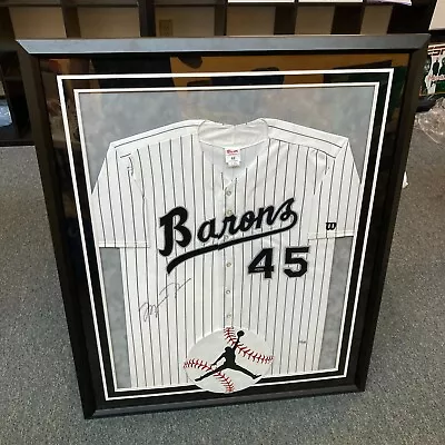 Michael Jordan Signed Birmingham Barons Baseball Jersey Upper Deck UDA Framed • $12995