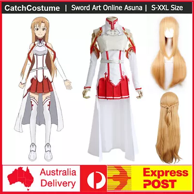 Anime Sword Art Online SAO Yuki Asuna Cosplay Costume Full Outfits Comic Uniform • $34.99