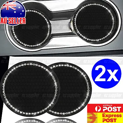 2 Pcs Black Bling Car Cup Holder Insert Coaster Anti-slip Car Accessories HOT • $3.31