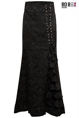 $25.87 • Buy Ro Rox Kathleen Skirt Brocade Jacquard Maxi Gothic Lace-up Mermaid Ruffle