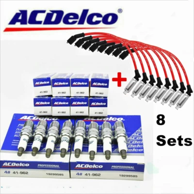 $69.45 • Buy 8x OEM 41-962 Spark Plugs & 48322 Wire For Chevy Silverado 4.8L 5.3L 6.0L V8