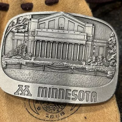 Silver Pewter University Of  Minnesota Belt Buckle Alumni 1977 • $19.99