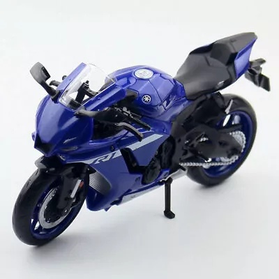 1:12 2022 Yamaha YZF-R1M Motorcycle Model Diecast Bike Toy Kids Boys Gift Blue • $21.59