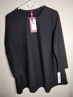 IC Collection Long Pullover Blouse Size Small Long Sleeve Black New • $24.95