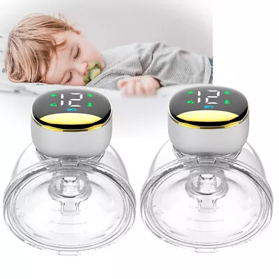 LCD Display Wearable Electric Breast Pump Milk Feeding Cup Suction Extractor Bra • $36.99