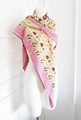Ladies  Silk Scarf  Brown  Arty  Punk  Scull Print  Long Neck Large Shawl Scarf • £37.99
