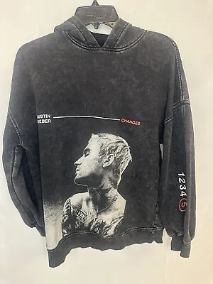 Justin Bieber Changes Tour Acid Wash Oversized Hoodie Size Xs H&M Sweatshirt • $22.99