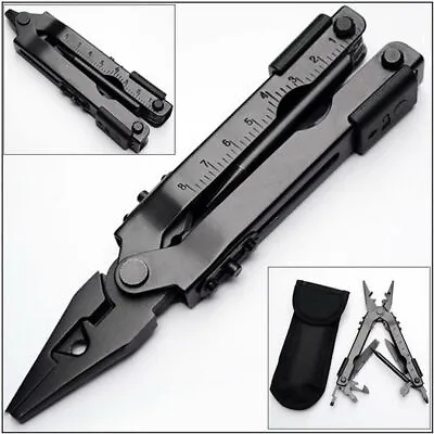 Portable 13 In1 Outdoor Survival Multi Tool Plier Compact Pocket Stainless Steel • $15.66