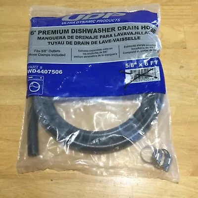 Ultra Dynamic Products WD4407506 Dishwasher Discharge Water Hose Rubber 5/8”x 6’ • $12.99
