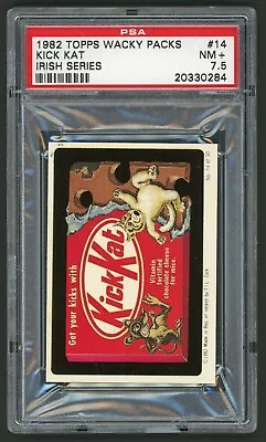 1982 / 85 Topps Wacky Packages Sticker Irish Series #14 Kick Kat PSA 7.5 • $84.89