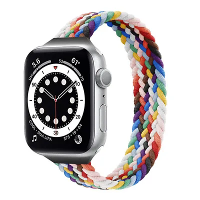 $20.46 • Buy For Apple Watch 7 41/45mm Braided Solo Loop  Strap 38/40mm IWatch Band 42/44mm