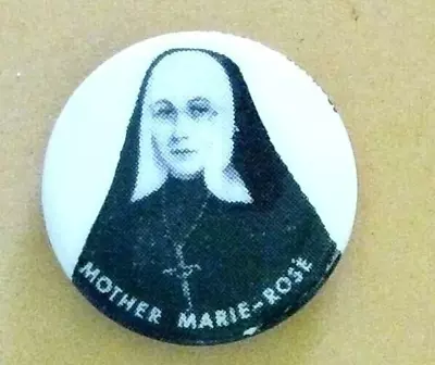 Mother Marie-Rose Religious Nun Black & White Vintage Pinback/Button/Badge 7/8  • $9.99