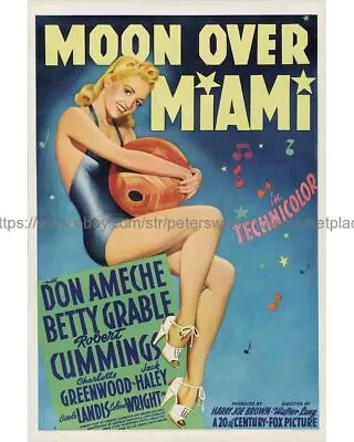 Unframed Wall Art Decor 1941 Moon Over Miami Movie Poster 8x10  Print • $8.95