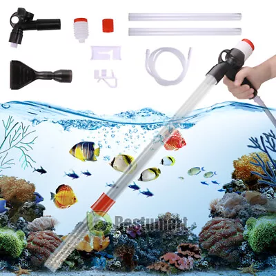 5in1 Electric Aquarium Fish Tank Siphon Pump Vacuum Gravel Water Filter Cleaner • $19.23