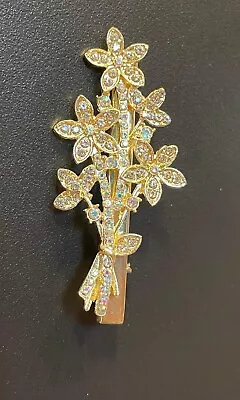 £3.99 • Buy 💎 Gold Flower Glitter Diamante Jewels Hair Clip Grip Slide Party Wedding Cruise