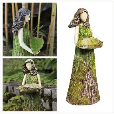 Sherwood Fern Fairy Statuary With Bird Feeder Garden Lawn Sculpture Art Ornament • £8.15