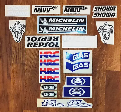 26pc MX Sticker Kit No4 GAS HRC SHOWA SHOEI Motocross ATV Scooter Helmet Decals • $14.99