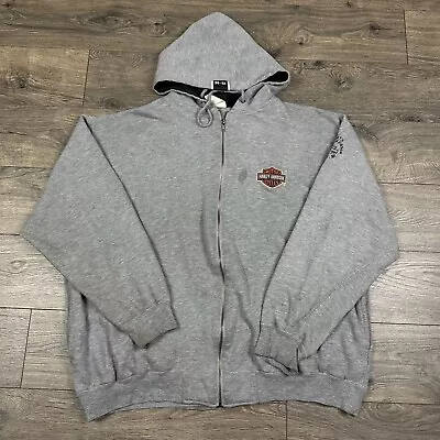 Vintage Harley Davidson Sweatshirt Adult 2XL Gray Zip Hoodie Biker Motorcycle • $27.95