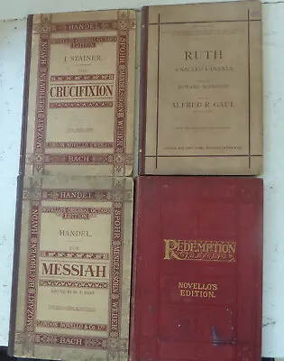 FOUR Novello's Music Scores Crucifixion Handel Messiah Ruth Redemption • £11.19