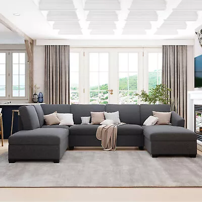 Modern Large U-Shape Sectional Sofa Double Extra Wide Chaise Lounge Couch • $1159.50