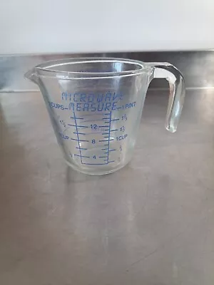 Vintage 2 Cup/1 Pint Pyrex #516 Microwave Measure Cup Blue Lettering Open Handle • $11.99