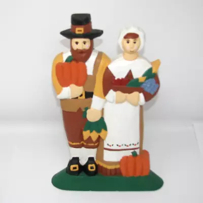 Midwest Of Cannon Falls Wood Pilgrim Couple Handcrafted Figure Thanksgiving • $15.34