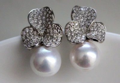 £11.94 • Buy Design Shinning White 10.7mm  Australian South Sea Pearl Earrings