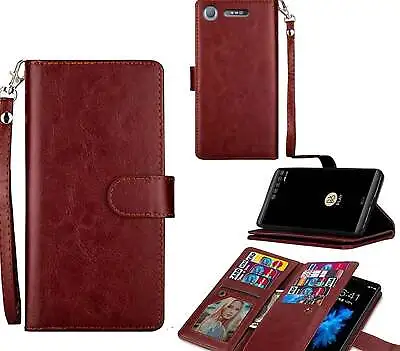 $12.50 • Buy Sony Xperia Xz1 Luxury Multifunction Wallet Case 9 Card & Wrist Strap